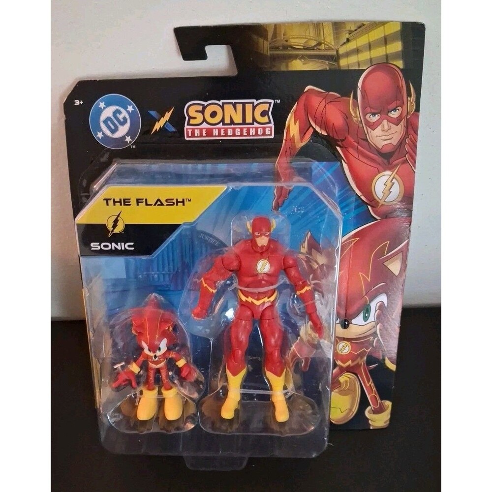 Sonic The Hedgehog and The Flash Action Figures 5" Jakks Pacific DC Wave 2 NEW